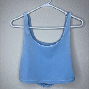 womens athleta velor blue sports bra size M